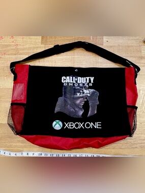 Vintage Call of Duty Ghosts Messenger Bag Rare Promo Tote Black Red Xbox One